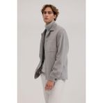 Jakamen Gri Slim Fit Gömlek Yaka Mont - 54