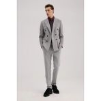 Jakamen Gri Slim Fit Mono Yaka Kruvaze Ceket - 56