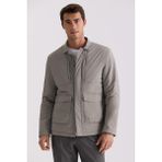 Jakamen Haki Comfort Fit Gömlek Yaka Mevsimlik Mont - 50