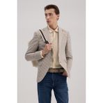 Jakamen Kahve Slim Fit Sivri Yaka Keten Spor Ceket - 56