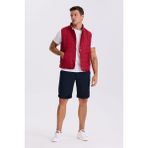 Jakamen Kırmızı Hakim Yaka Elyaflı Slim Fit Yelek - 58