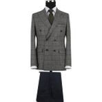 Jakamen Koyu Lacivert Slim Fit Kruvaze Erkek Takım Elbise - 50