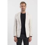 Jakamen Krem Slim Fit Desenli Sivri Yaka Ceket - 52