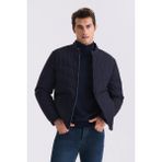 Jakamen Lacivert Comfort Fit Dik Yaka Önü Fermuarlı Mevsimlik Mont - 50