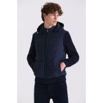 Jakamen Lacivert Comfort Fit Kapüşonlu Kolları Triko Kışlık Mont - 58