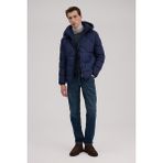 Jakamen Lacivert Comfort Fit Kapuşonlu Şişme Mont - 58