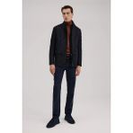 Jakamen Lacivert Slim Fit Hakim Yaka Patlı Ceket - 54