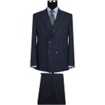 Jakamen Lacivert Slim Fit Kruvaze Erkek Takım Elbise - 48