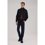 Jakamen Lacivert Slim Fit Mono Yaka Cepli Ceket Görünümlü Mont - Koyu Lacivert - 56