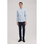Jakamen Mavi Comfort Fit %100 Pamuk Ütü Gerektirmeyen Non Iron Gömlek - 2XL
