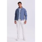 Jakamen Mavi Comfort Fit Dik Yaka Rahat Kesim Mevsimlik Mont - 58