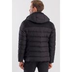 Jakamen Siyah Comfort Fit Kapüşonlu Şişme Mont - 56