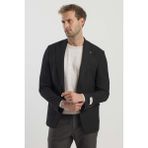 Jakamen Siyah Slim Fit Desenli Sivri Yaka Ceket - 58