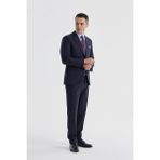 Jakamen Siyah Slim Fit Mono Yaka Çift Yırtmaç Düz Takım Elbise - 60