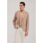 Jakamen Turuncu Slim Fit Sivri Yaka Desenli Ceket - 48