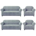 Jakarli Çekyat Kanepe Koltuk Örtüsü Lastikli Likrali Kılıf Çubuk Desen 3311 Takım - 180 x 230 cm - Gri