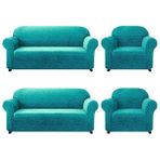Jakarli Çekyat Kanepe Koltuk Örtüsü Lastikli Likrali Kılıf Çubuk Desen 3311 Takım - 180 x 230 cm - Mint