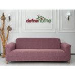 Jakarlı Düz Desen 3-3-1-1 Lastikli Kanepe Örtüsü | Lastikli Koltuk Örtüsü | Koltuk Kılıfı Takımı - 220 x 180 cm - Gül Kurusu