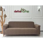 Jakarlı Düz Desen 3-3-1-1 Lastikli Kanepe Örtüsü | Lastikli Koltuk Örtüsü | Koltuk Kılıfı Takımı - 220 x 180 cm - Kahve