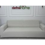 Jakarlı Düz Desen 3-3-1-1 Lastikli Kanepe Örtüsü | Lastikli Koltuk Örtüsü | Koltuk Kılıfı Takımı - 220 x 180 cm - Krem