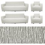 Jakarlı Düz Desen 3 3 1 1 Lastikli Koltuk Örtüsü Takımı Kanepe Çekyat Örtüsü Koltuk Kılıfı - 180 x 230 cm