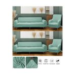 Jakarlı Düz Desen 3 3 1 1 Lastikli Koltuk Örtüsü Takımı Kanepe Çekyat Örtüsü Koltuk Kılıfı mint 180 x 230