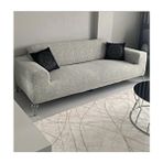 Jakarlı Düz Desen Lastikli Koltuk Kılıfı Çekyat Koltuk Örtüsü Streç Esnek Kanepe Kılıfı - 180 x 230 cm - Gri