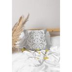 Jakarlı Kırlent 43 x 43 cm Damask Gri