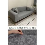 Jakarlı Koltuk Örtüsü , Kanepe Örtüsü ,chester Örtüsü Gri