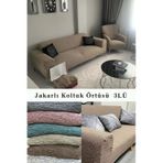 Jakarlı Koltuk Örtüsü , Kanepe Örtüsü ,chester Örtüsü Kahverengi