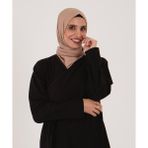 Jakarlı Kumaş Tesbih Hediyeli Namaz Elbisesi - Siyah