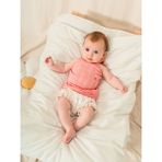 Jakarlı Örmeli Askılı Atlet Şort Bebe Takımı - Nar Çiçeği - 6 - 9 Ay