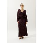Jakarlı Saten Etek Bordo - 36