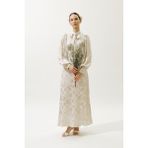 Jakarlı Saten Etek Vanilya - 38