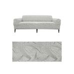 Jakarlı SEHRA DESEN 3 kişilik Lastikli Koltuk Kılıfı Çekyat Koltuk Örtüsü Streç Esnek kanepe kılıfı krem 180 x 230