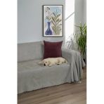 Jakarlı Şönil Koltuk Örtüsü | Çekyat Örtüsü | Koltuk Şalı 175x300 Kaymaz Gümüş