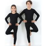 Jakc Ways Erkek Çocuk-Kız Çocuk Pamuklu Termal Takım (Tayt + Fanila) - Unisex - Siyah - 11 - 13 Yaş