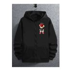 Jakinta Outdoors Erkek Kadın Unisex Oversize Rahat Kalıp Baskılı Fermuarlı Kapüşonlu Sweatshirt Ceket