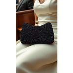 Jale Kadın Şık Kol Ve Omuz Clutch Portföy Siyah Altın Kasalı Taşlı Abiye Çanta