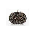 Jale Kadın Şık Siyah Beyaz Taşlı Kol Ve Omuz Clutch Portföy Taşlı Abiye Çanta