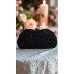 Jale Kadın Şık Siyah Kol Ve Omuz Clutch Portföy Taşlı Abiye Çanta