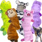 JALOUSIE 5 Paket Köpek Bungee Streç Oyuncak Gıcırtılı Köpek Kırışık Çiğnemek Oyuncak - Stuffingless Crinkle Kağıt Vücut Hiçbir Dağınıklık - Mühürlü Doldurulmuş Gıcırtılı Kafa - İnteraktif Oyun Köpek