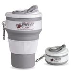 JamaicanCoffeeClub CollaClipCup, 16 oz Kahve Kupası, Vakum Yalıtımlı Kapaklı Kamp Kupası, Çift Duvar Paslanmaz Çelik Seyahat Bardak Kupası, Kahve Termosu Dış Mekan, Her İçecek için Harika