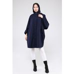 Jamila Oversize Kapüşonlu Mevsimlik Panço - Yağmurluk