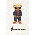 Jamison: Cahier personnalisé avec prénom Jamison | Cadeau d'anniversaire pour enfant, garçon, homme, copain ... | Nounours | 110 pages lignée, Petit Format 6x9 pouces (15,24 x 22,86 cm)