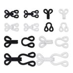 Jamsinmu 20'li set gizli dikiş kancası ve halka kilit, kürk manto, ceket, pelerin çalma, bileklik, takı, kitap, el işi ve daha fazlası için, Siyah beyaz_15*29mm_20pcs, Black White_15*29mm_20pcs