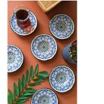 Jamuor Roys Fulya Porselen Çay Tabak Takımı 12 Cm 6 Parça Renkli