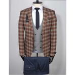 Jan Carlucci Kombinli Slimfit Drop 6 Takım Elbise - 48 - 6 Drop - Kahverengi