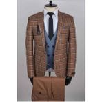 Jan Carlucci Kombinli Slimfit Drop 6 Takım Elbise - 50 - 6 Drop - Kahverengi