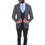 Jan Carlucci Kombinli Slimfit Yelekli Takım Elbise - 54 - 6 Drop - Kahverengi